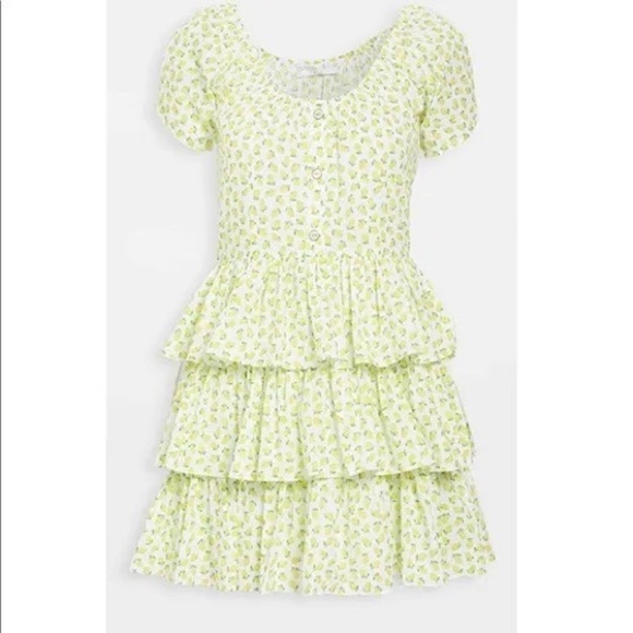 NWOT Caroline Constas Crete Mini Lemon Fruit Dress  XS - Picture 1 of 6